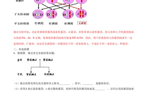 7.2.3基因的显性和隐形（重点练）-（人教版）（解析版）_初中全科电子版试卷练习试题_生物_生物8下练习_人教生物8年级下课时练习51份