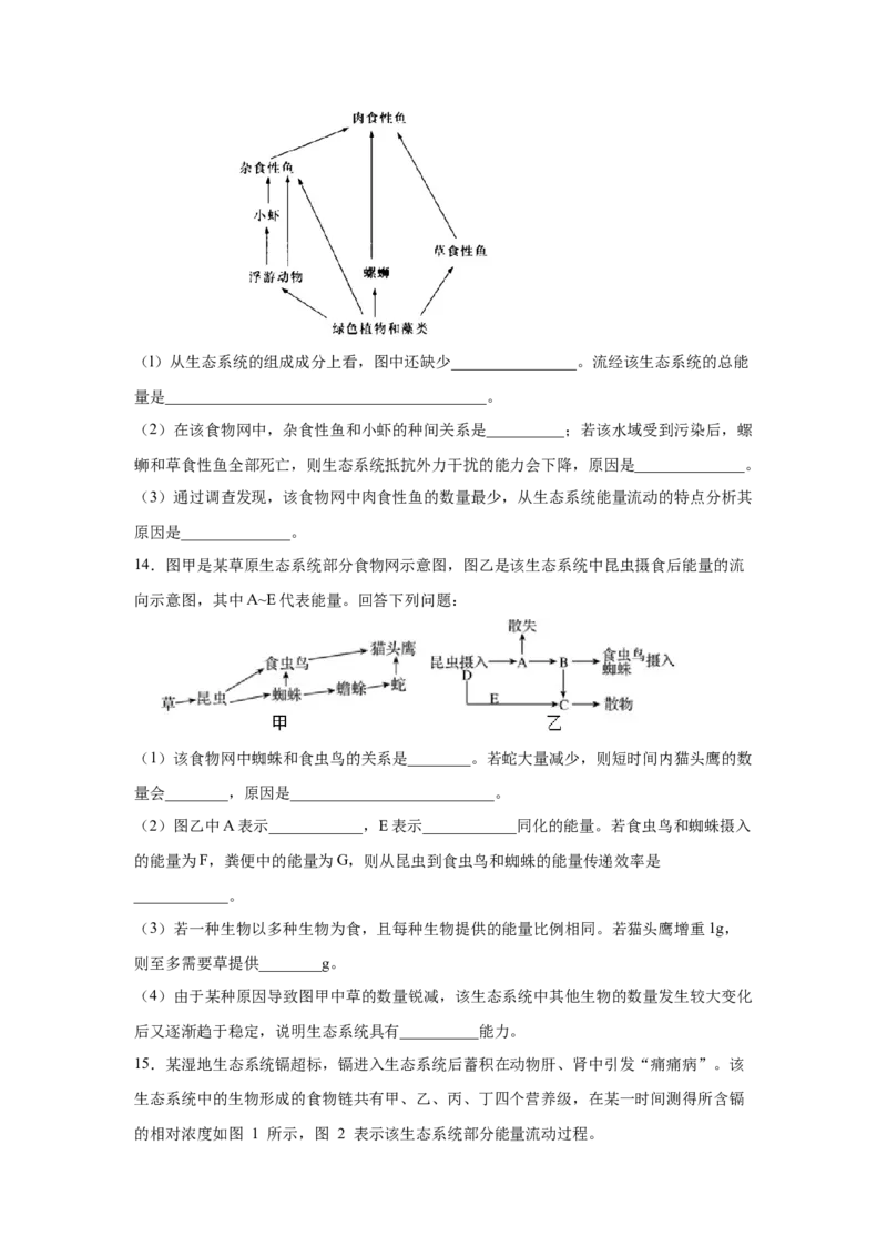 专题29生态系统的结构与能量流动（学生版）_新高考复习资料_2023年新高考复习资料_二轮复习_增分要点2023高考生物二轮复习专题解读和分层训练291073137