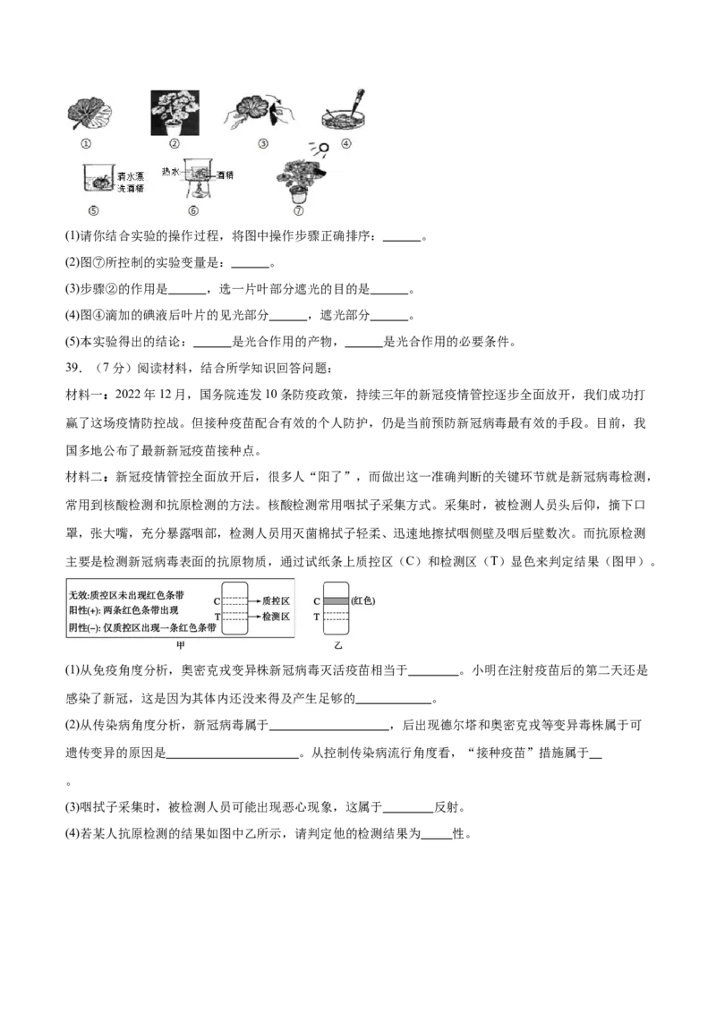 2024年中考押题预测卷02（海南卷）-生物（考试版A4）_初中全科电子版试卷练习试题_生物_2024中考模拟题生物(1)_押题预测