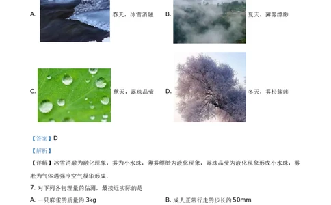 2019山东临沂物理试卷+答案+解析(word整理版)_山东历年中考真题_山东省历年中考真题2013~2024_初中物理历年真题（2013-2024）