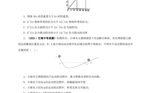 第十四单元功和机械能真题训练（原卷版）_8、物理总复习_8.中考物理总复习_2022年中考复习资料_2022年中考一轮物理单元复习过过过（全国通用）学科网名师堂267298375