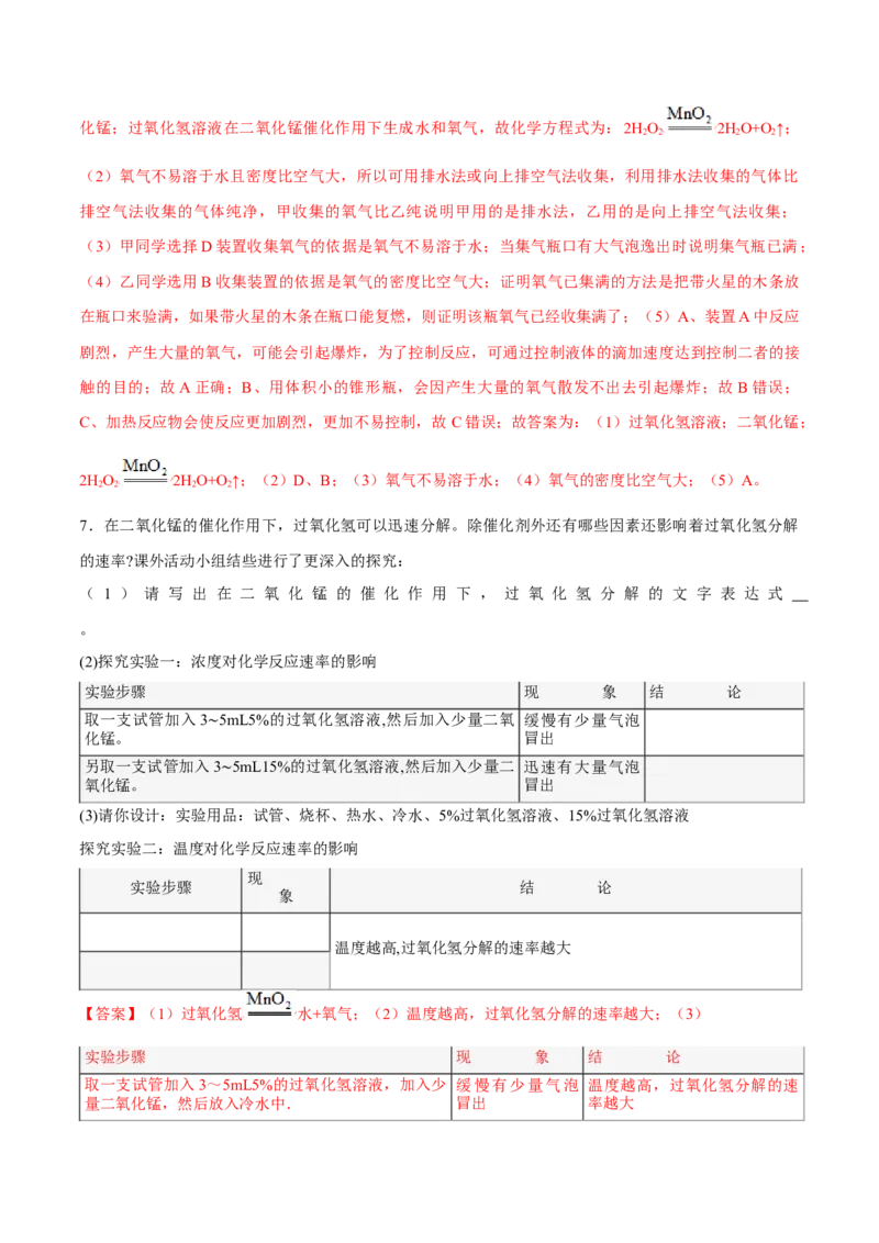 专题05实验探究题（20题）（人教版）（解析版）_初中全科电子版试卷练习试题_化学_9年级上下册化学试题_9年级上试题_人教化学九年级上专项练习（022份）