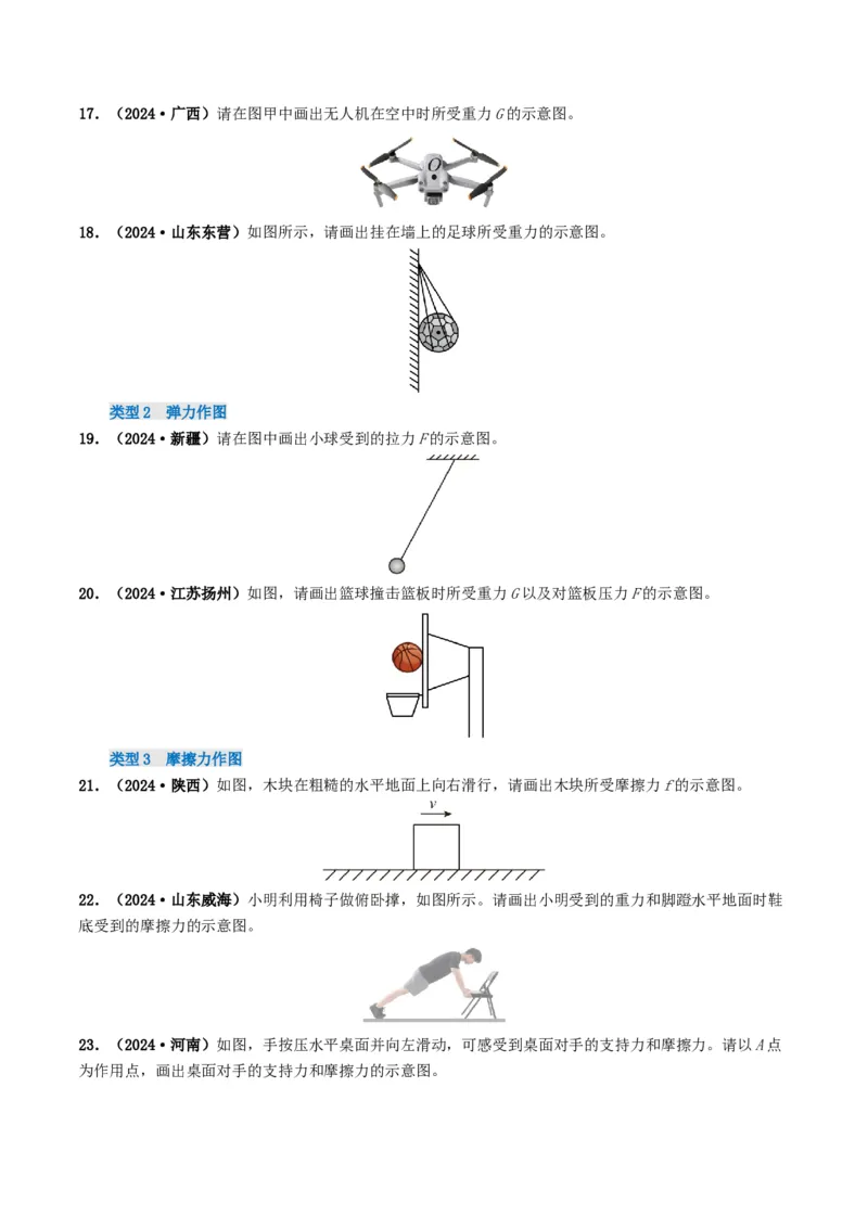 题型01作图专练-备战2025年中考物理真题题源解密（全国通用）（原卷版）_8、物理总复习_2025年中考复习资料_备战2025年中考物理真题题源讲义（全国通用）