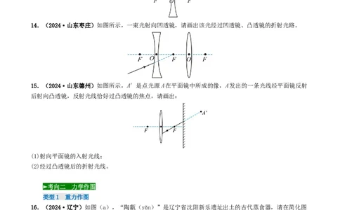 题型01作图专练-备战2025年中考物理真题题源解密（全国通用）（原卷版）_8、物理总复习_2025年中考复习资料_备战2025年中考物理真题题源讲义（全国通用）