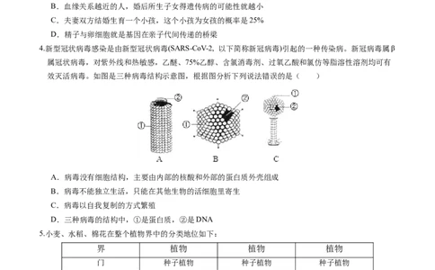 2024年中考押题预测卷02（内蒙古卷）-生物（考试版）A4_初中全科电子版试卷练习试题_生物_2024中考模拟题生物(1)_押题预测