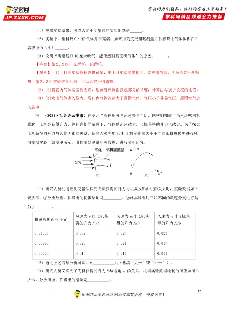 第十一单元压强真题训练（解析版）_8、物理总复习_8.中考物理总复习_2022年中考复习资料_2022年中考一轮物理单元复习过过过（全国通用）学科网名师堂267298375