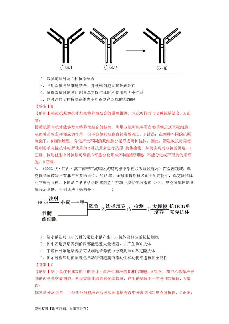 专题23细胞工程（解析版）_通用版（老高考）复习资料_2024年复习资料_完备战2024年高考生物一轮复习抢分特训（全国通用）_教师版（含答案解析）