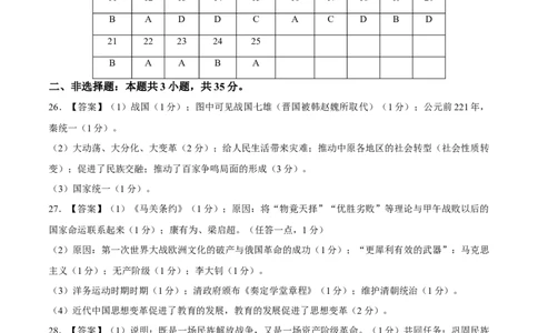 2024年中考押题预测卷01（南京卷）-历史（参考答案）_初中全科电子版试卷练习试题_历史_2024中考模拟题历史(1)_押题预测