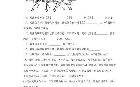 5.1.3软体动物和节肢动物（练习）（原卷版）_初中全科电子版试卷练习试题_生物_生物8上练习_人教生物8年级上课时练习37份_第1套八年级生物上册课时练习（人教版）16份