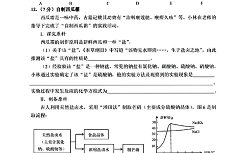 2025年威海市中考化学真题原卷_山东历年中考真题_山东省2025中考题_威海市