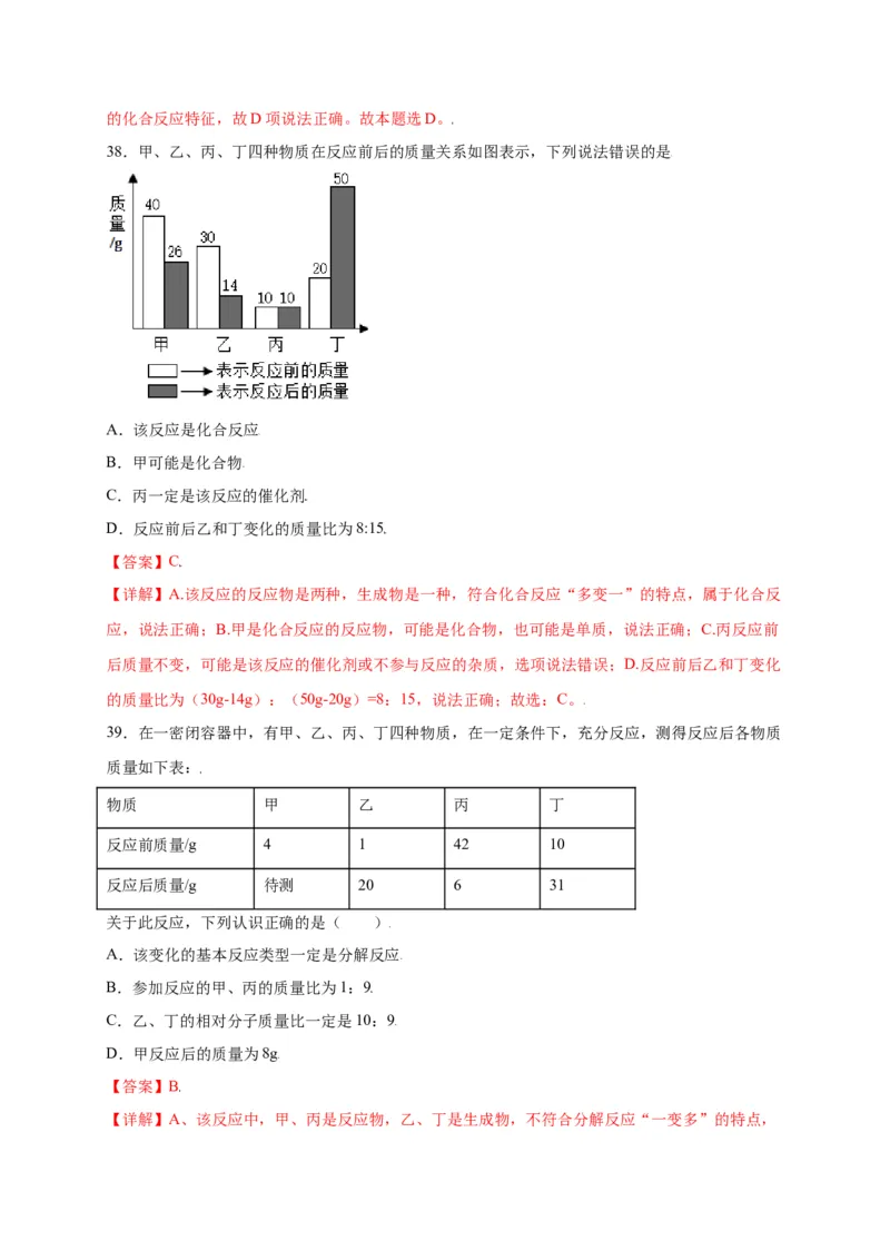 专练01（综合易错80题）（选择题）（解析版）_初中全科电子版试卷练习试题_化学_9年级上下册化学试题_9年级上试题_人教化学九年级上专项练习（022份）