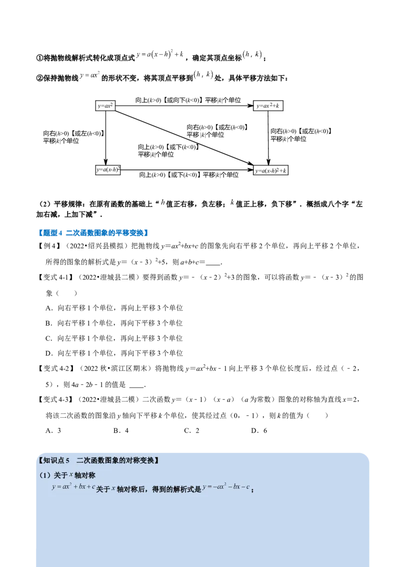 专题22.2二次函数的图象六大题型（人教版）（原卷版）_初中全科电子版试卷练习试题_数学_9上初中人教版数学练习、试卷_人教数学九年级上专项练习（028份）