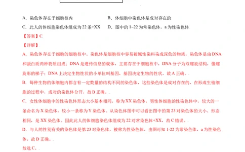 7.2.4人的性别遗传（练习）-（人教版）（解析版）_初中全科电子版试卷练习试题_生物_生物8下练习_人教生物8年级下课时练习51份