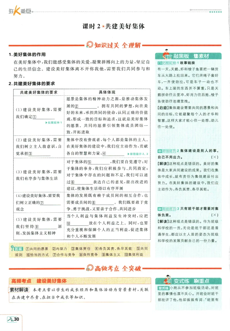 2025版《初中必刷题》道法RJ7上-狂K重点_初中全科电子版试卷练习试题_25初中必刷题_2025版《初中必刷题》道法RJ7上