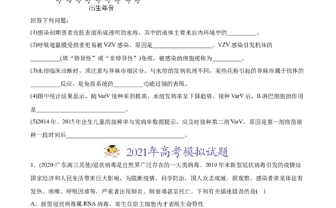 专题15免疫调节-2021年高考生物真题与模拟题分类训练（学生版）_新高考复习资料_2023年新高考复习资料_一轮复习_2023年新高考大一轮复习讲义_赠2021年高考生物真题与模拟题分类训练