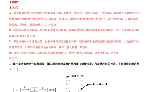 5.4.5人类对细菌和真菌的利用（练习）（解析版）_初中全科电子版试卷练习试题_生物_生物8上练习_人教生物8年级上课时练习37份