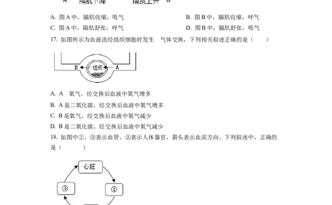 七年级下学期期末生物试题2（原卷版）_初中全科电子版试卷练习试题_生物_生物人教版7下练习_人教生物7年级下期末试卷11份