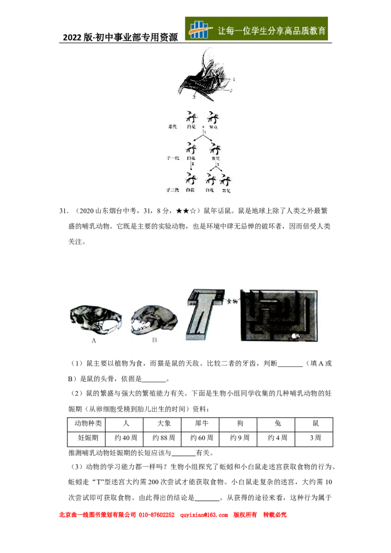 24生物&mdash;&mdash;山东省烟台市word版，含答案全解全析(1)_山东历年中考真题_山东省历年中考真题2013~2024_初中生物历年真题（2013-2024）