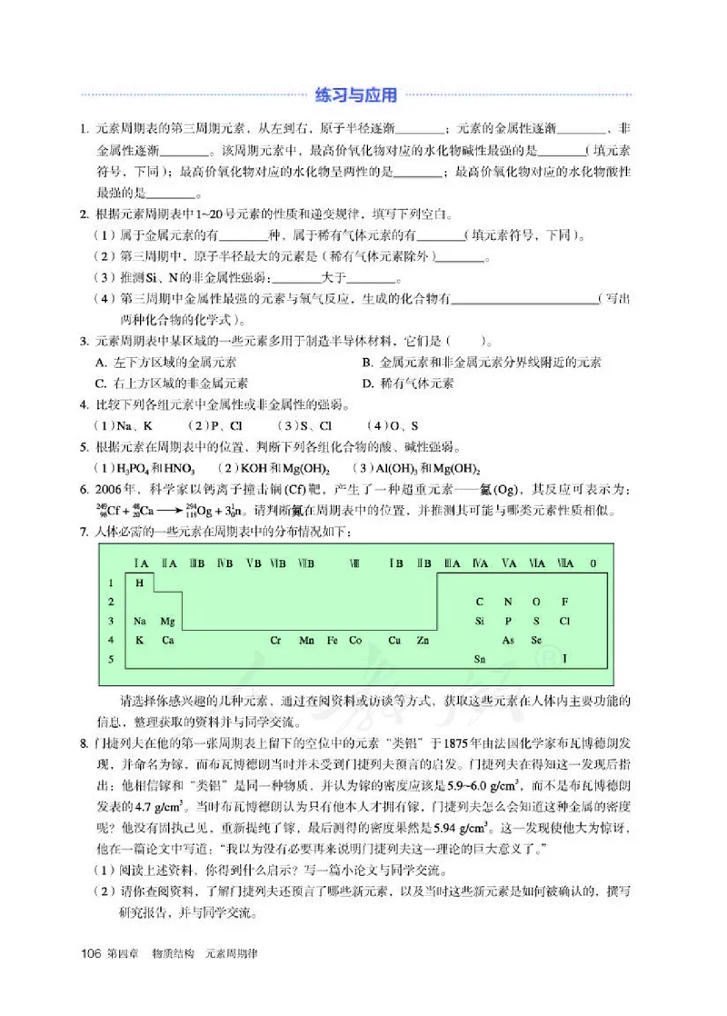 人教版化学必修1_高中电子课本_最新版高中全科高清电子课本_5高中化学课本_2019新人教版
