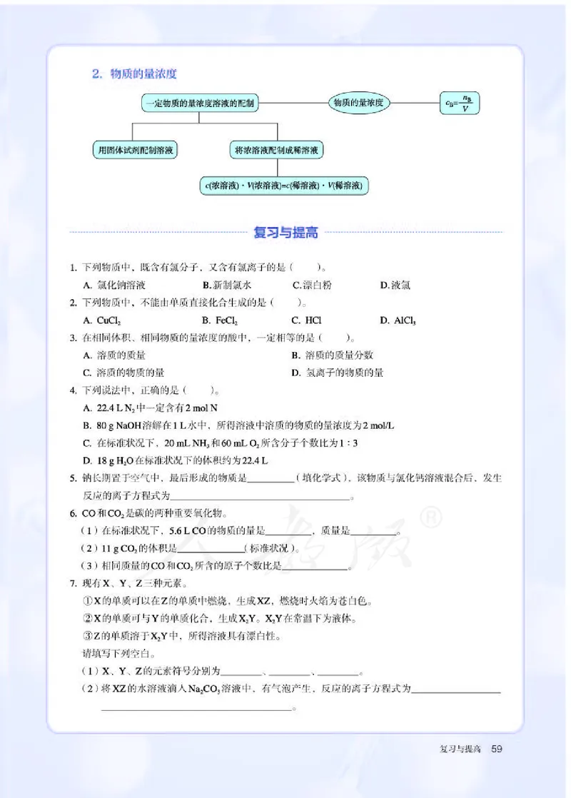 人教版化学必修1_高中电子课本_最新版高中全科高清电子课本_5高中化学课本_2019新人教版