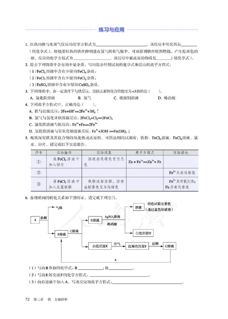 人教版化学必修1_高中电子课本_最新版高中全科高清电子课本_5高中化学课本_2019新人教版