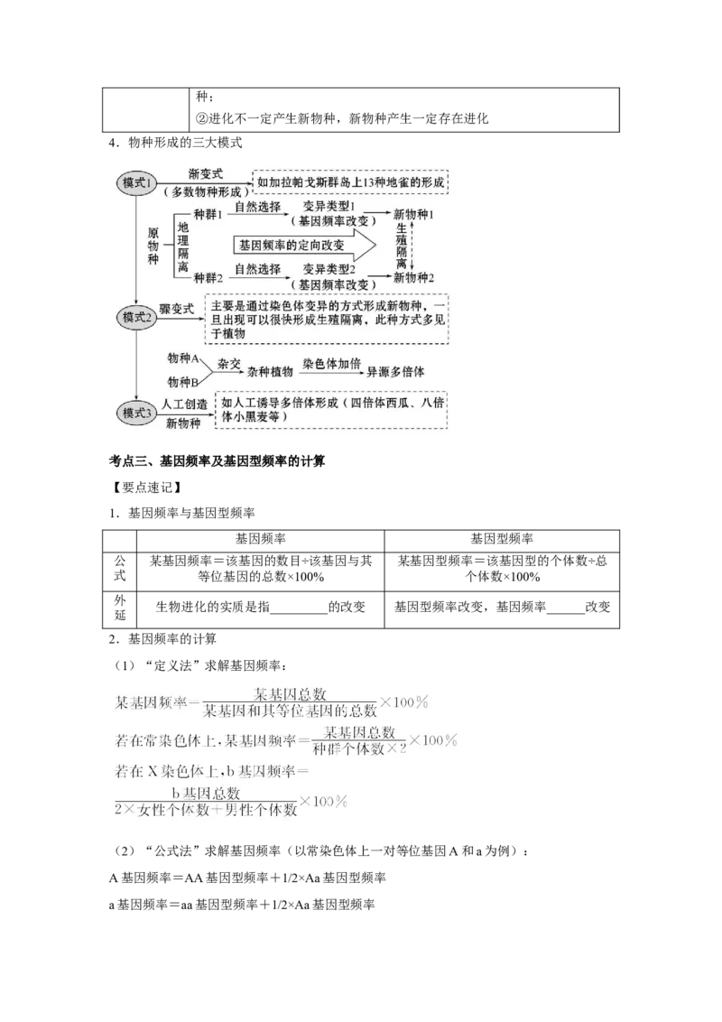 专题21现代生物进化理论（学生版）_新高考复习资料_2023年新高考复习资料_二轮复习_增分要点2023高考生物二轮复习专题解读和分层训练291073137