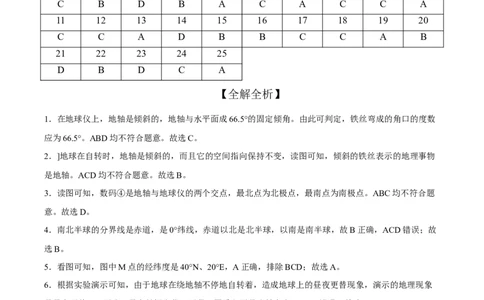 2022年全国名校七年级单元测试仿真卷&middot;地理卷（十）（全解全析）_初中全科电子版试卷练习试题_地理_人教地理7上试题试卷_人教地理7年级上期中试卷12份