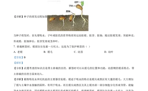 07八年级下学期期中生物试题（解析版）_初中全科电子版试卷练习试题_生物_生物8下练习_人教生物8年级下期中试卷10份