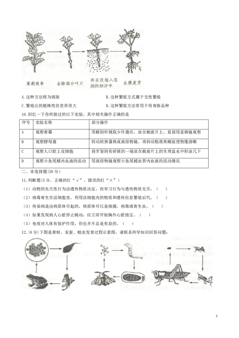 山西省太原市2017年中考生物真题试题（含答案）(1)_山东历年中考真题_山东省历年中考真题2013~2024_初中生物历年真题（2013-2024）
