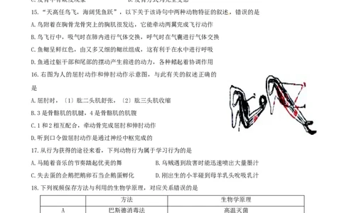 山东省泰安市2015年中考生物真题试题（含扫描答案）(1)_山东历年中考真题_山东省历年中考真题2013~2024_初中生物历年真题（2013-2024）