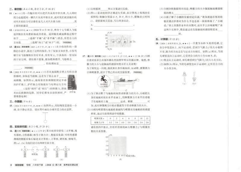 2025春53初中试卷物理人教版8年级下册_初中全科电子版试卷练习试题_初中全科《53中考试卷》2025版（多版本）_2025春53初中试卷8年级下册人教版(1)