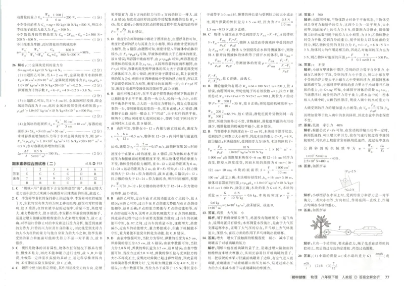 2025春53初中试卷物理人教版8年级下册_初中全科电子版试卷练习试题_初中全科《53中考试卷》2025版（多版本）_2025春53初中试卷8年级下册人教版(1)