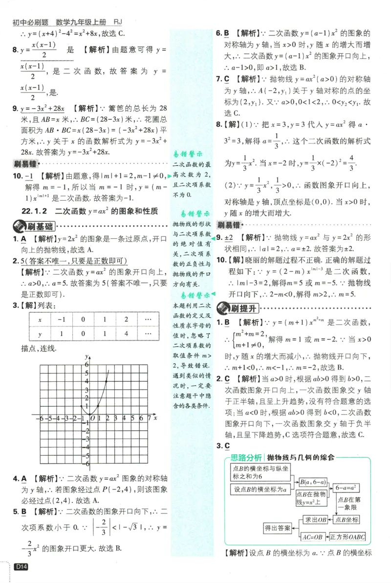 2025版《初中必刷题》数学RJ9上-批注式详答与详析_初中全科电子版试卷练习试题_25初中必刷题_2025版《初中必刷题》数学RJ9上