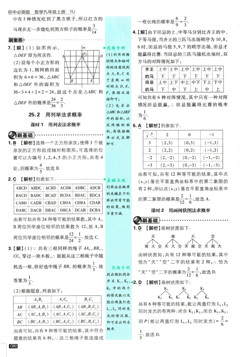 2025版《初中必刷题》数学RJ9上-批注式详答与详析_初中全科电子版试卷练习试题_25初中必刷题_2025版《初中必刷题》数学RJ9上