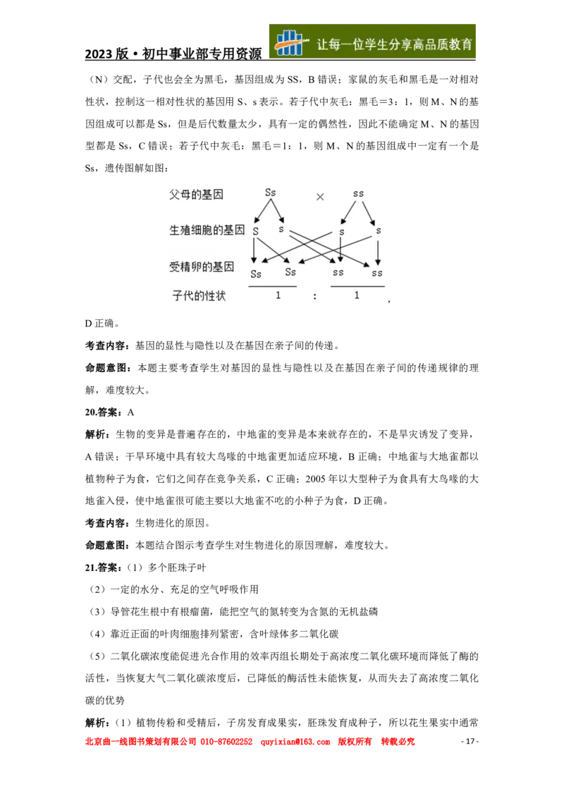 生物&mdash;&mdash;山东省潍坊市pdf版，含答案全解全析(1)_山东历年中考真题_山东省历年中考真题2013~2024_初中生物历年真题（2013-2024）
