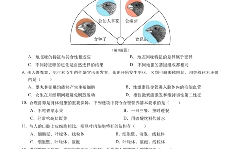 2024年中考押题预测卷（青岛卷）-生物（考试版）A4_初中全科电子版试卷练习试题_生物_2024中考模拟题生物(1)_押题预测