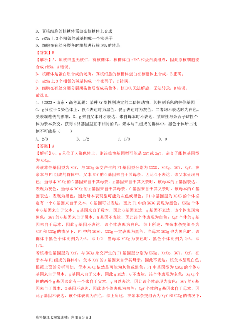 专题19基因的表达（串讲）（解析版）_新高考复习资料_2024年新高考复习资料_一轮复习资料_完备战2024年高考生物一轮复习串讲精练（新高考专用）_串讲_解析版