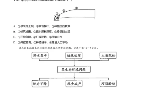 专题04世界最大的黄土堆积区&mdash;&mdash;黄土高原专项训练-（人教版）（原卷版）_初中全科电子版试卷练习试题_地理_人教地理8下试题试卷_人教地理8年级下专项练习14份