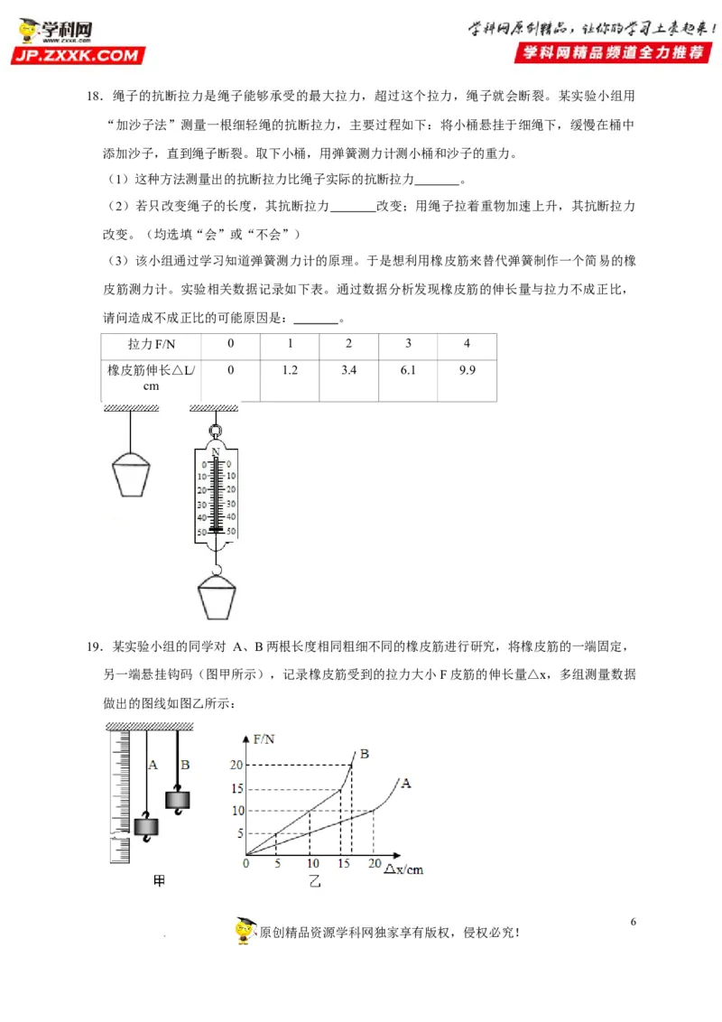 第7章力（原卷版）_8、物理总复习_8.中考物理总复习_2022年中考复习资料_2022年中考物理一轮复习知识点梳理与针对性分层训练（人教版）265897621