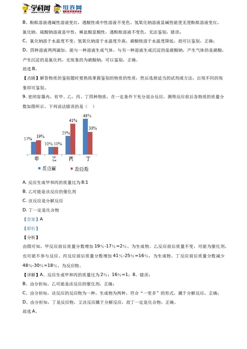 2019山东日照化学试卷+答案+解析(word整理版)_山东历年中考真题_山东省历年中考真题2013~2024_初中化学历年真题（2013-2024）