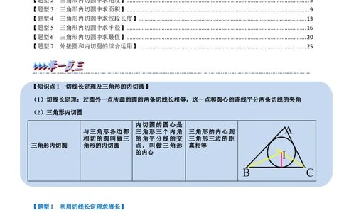 专题24.7切线长定理及三角形的内切圆七大题型（人教版）（解析版）_初中全科电子版试卷练习试题_数学_9上初中人教版数学练习、试卷_人教数学九年级上专项练习（028份）