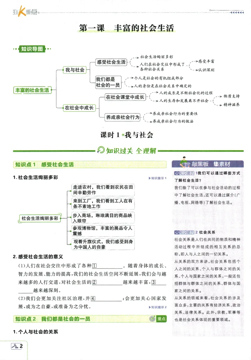 2025版《初中必刷题》道法RJ8上-狂K重点_初中全科电子版试卷练习试题_25初中必刷题_2025版《初中必刷题》道法RJ8上