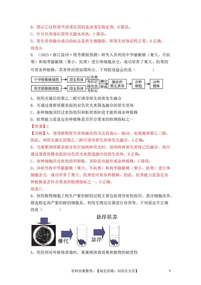 专题16植物细胞工程（解析版）_新高考复习资料_2024年新高考复习资料_一轮复习资料_完备战2024年高考生物一轮复习重难点突破讲解与训练（新教材）_专题16植物细胞工程