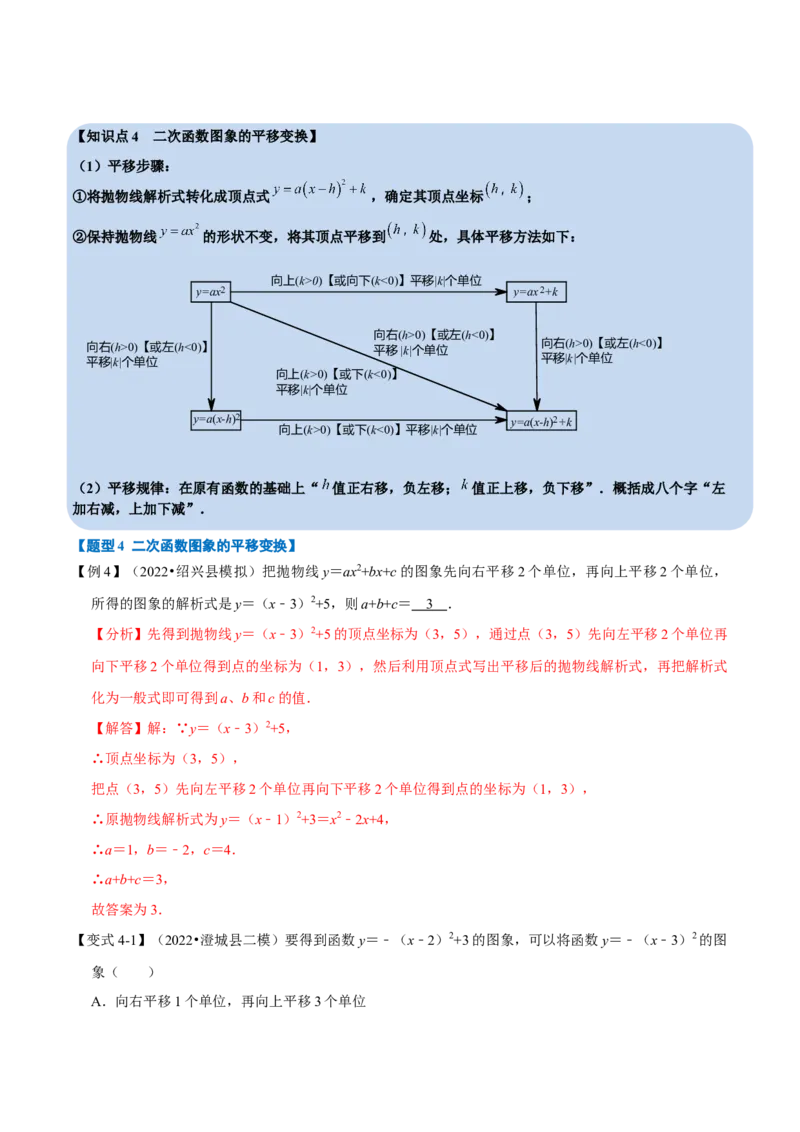 专题22.2二次函数的图象六大题型（人教版）（解析版）_初中全科电子版试卷练习试题_数学_9上初中人教版数学练习、试卷_人教数学九年级上专项练习（028份）