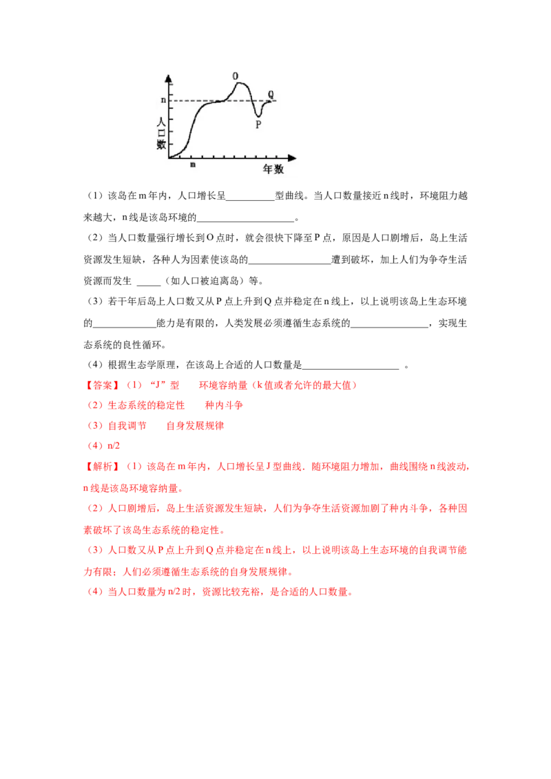 专题27种群的特征与数量变化（教师版）_新高考复习资料_2023年新高考复习资料_二轮复习_增分要点2023高考生物二轮复习专题解读和分层训练291073137_专题27种群的特征与数量变化