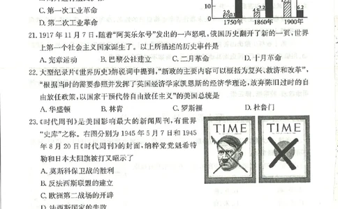 2020山东滨州历史试卷+答案(PDF文件)_山东历年中考真题_山东省历年中考真题2013~2024_初中历史历年真题（2013-2024）