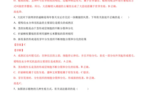 7.1.1植物的生殖（练习）-（人教版）（解析版）_初中全科电子版试卷练习试题_生物_生物8下练习_人教生物8年级下课时练习51份