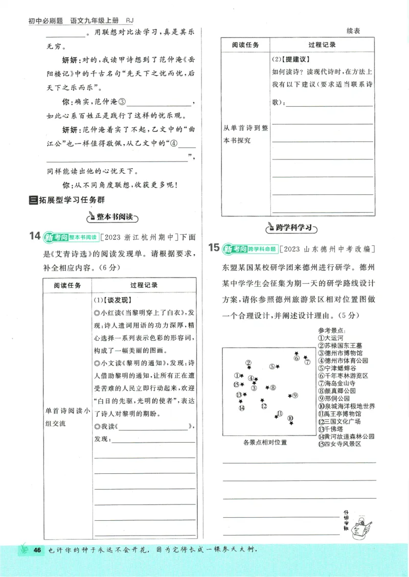 2025版《初中必刷题》语文RJ9上_初中全科电子版试卷练习试题_25初中必刷题_2025版《初中必刷题》语文RJ9上