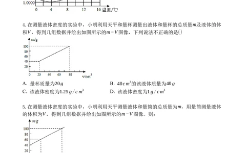 专题10密度的综合计算（原卷版）八年级物理上学期期末复习重难点专题（人教版）_初中全科电子版试卷练习试题_物理_8年级上册物理试题_人教版物理八年级上专项练习（040份）