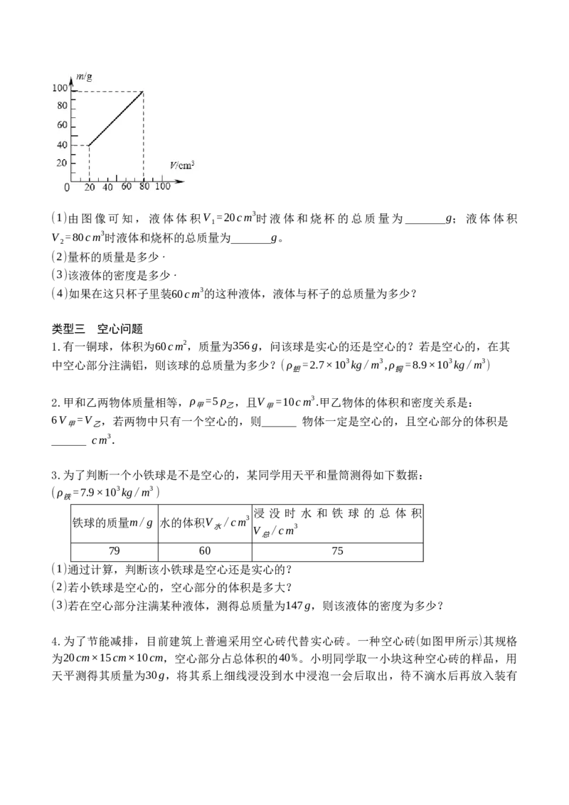 专题10密度的综合计算（原卷版）八年级物理上学期期末复习重难点专题（人教版）_初中全科电子版试卷练习试题_物理_8年级上册物理试题_人教版物理八年级上专项练习（040份）